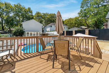 Beautiful Image of Backyard with Landscaping Grass Flowers and Pool