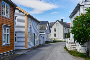 Streetscape from the village of Laerdalsoeyri at Laerdal in western Norway of June 2024.