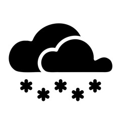Cloudy with Snow Weather Fill Icon - Minimal, Clean and Elegant interface icon, Suitable for Web, UI and Mobile Application