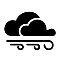 Cloudy with Wind Weather Fill Icon - Minimal, Clean and Elegant interface icon, Suitable for Web, UI and Mobile Application