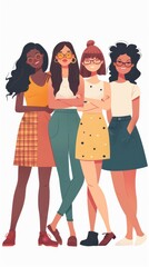 Obraz premium Four Diverse Friends