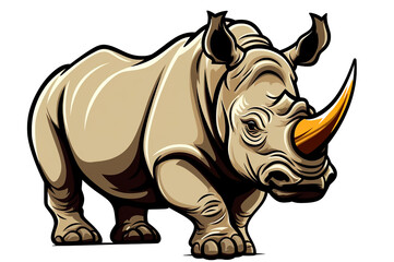 Fototapeta premium Rhino drawing, white background