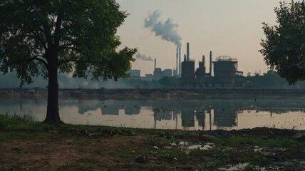 Fototapeta premium A pollution problem nature background park