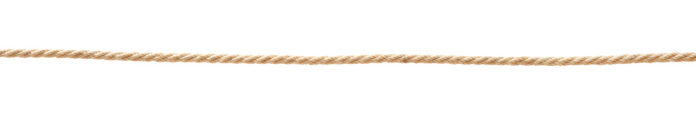Hemp rope on white background. Organic material