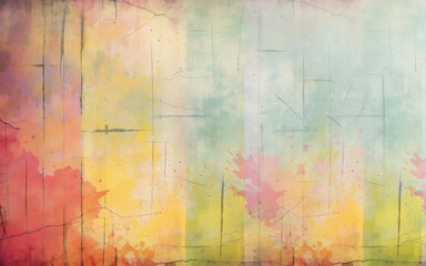 Abstract colorful vector painting on canvas. Painting with strokes of fat paint on surface. Abstract background of shabby concrete wall surface.