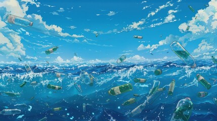 Fototapeta premium Plastic Pollution in the Ocean