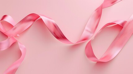 Fototapeta premium Elegant 3D Rendering of Pink Ribbon, Highlighting Breast Cancer Awareness and Support