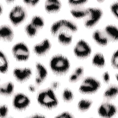 White Leopard Skin Texture Pattern Vector. Seamless Animal Wildlife Skin Pattern. Leopard Fur Camouflage Background.