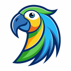 blue, black ,red and yellow macaw parrot logo vector