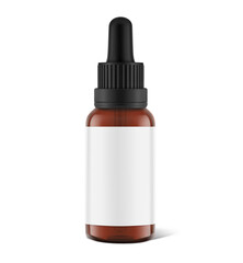 Realistic dropper bottle mockups isolated on white background. Vector illustration. Сan be used for cosmetic, medical and other needs. EPS10.	