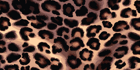 Leopard Skin Texture Pattern Vector. Seamless Animal Wildlife Skin Pattern. Leopard Fur Camouflage Background.