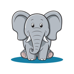 Cute Baby Elephant Outline for Coloring, Baby Elephant Coloring Page Outline