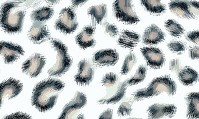 White Leopard Skin Texture Pattern Vector. Seamless Animal Wildlife Skin Pattern. Leopard Fur Camouflage Background.