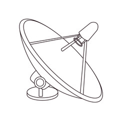Satellite dish antenna vector symbol sign icon