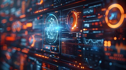 Obraz premium Detailed Digital Interface Showcasing Real Time Business Communication Analytics and Informative Graphics