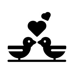 Bowls with Hearts Fill Icon - Minimal, Clean and Elegant interface icon, Suitable for Web, UI and Mobile Application