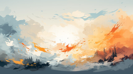 Nature Oil Painting, Abstract Image, Texture, Pattern Background, Wallpaper, Smartphone Cover and Screen, Cell Phone, Computer, Laptop, 9:16 and 16:9 Format