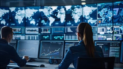 Cutting Edge Network Center Monitoring Advanced Real Time Data Insights for Cybersecurity and Connectivity