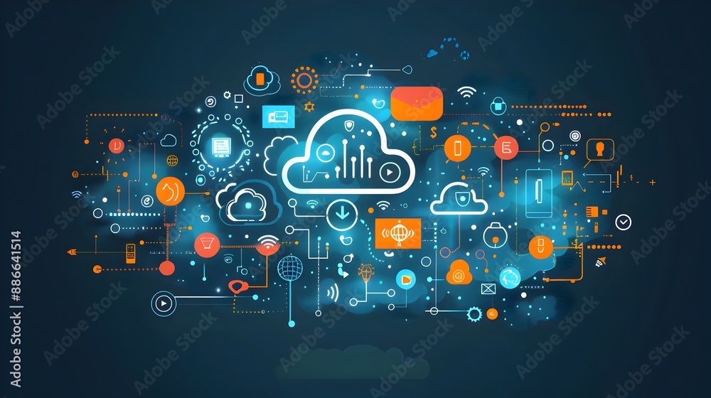 Aufkleber unleashing the power of cloud computing for business communication and networking