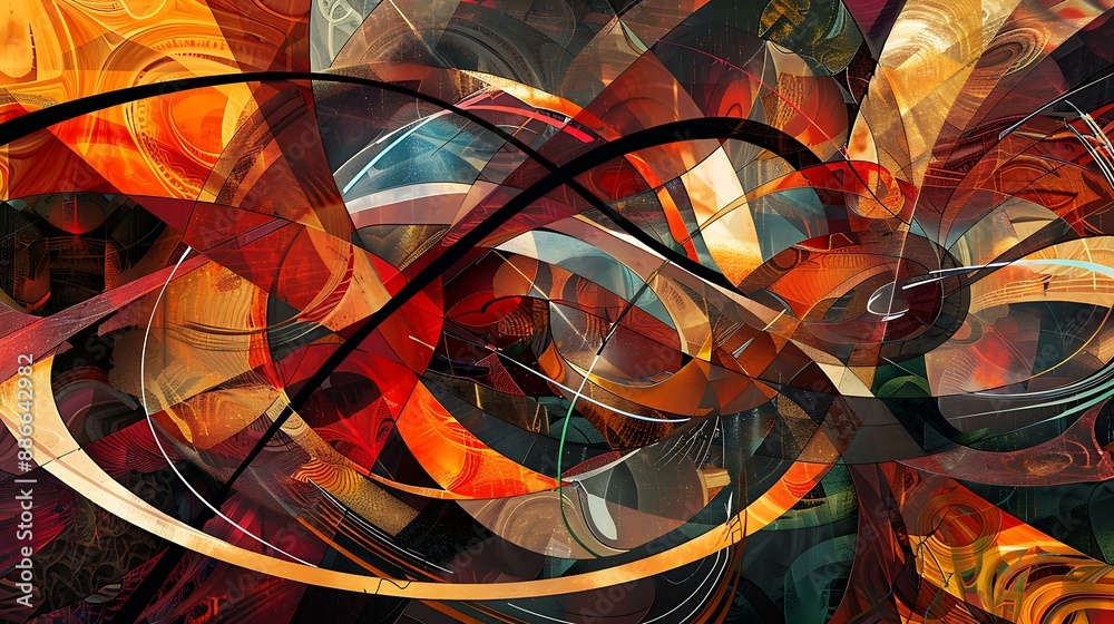 Poster bold contrast of sharp lines and organic patterns intertwining in a modern and artistic abstract bac