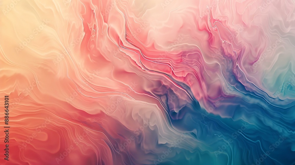 Poster soft gradient hues merging seamlessly to form a calming and fluid abstract background with subtle te
