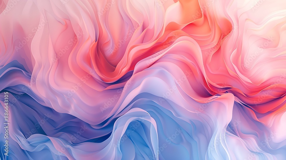 Poster soft gradient hues merging seamlessly to form a calming and fluid abstract background with subtle te