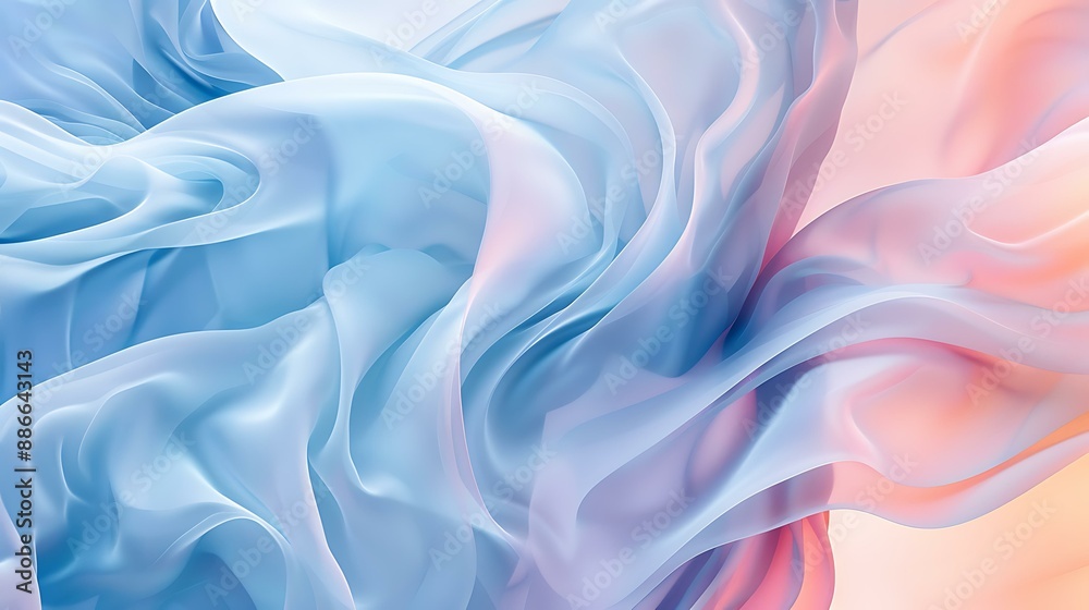 Poster soft gradient hues merging seamlessly to form a calming and fluid abstract background with subtle te
