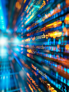 A computer screen showing multiple lines of colorful code closeu