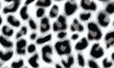 White Leopard Skin Texture Pattern Vector. Seamless Animal Wildlife Skin Pattern. Leopard Fur Camouflage Background.