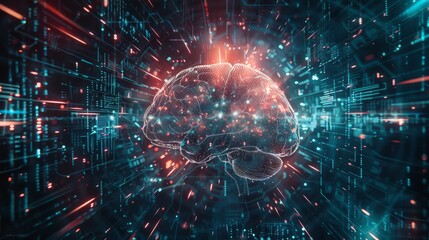 The digital background applies to technical processes, neural networks, artificial intelligence, data transmission and encryption, digital archives, sound and graphic presentations, science, education