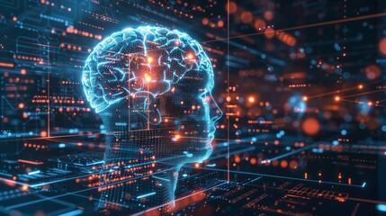 The digital background applies to technical processes, neural networks, artificial intelligence, data transmission and encryption, digital archives, sound and graphic presentations, science, education