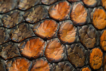 Generative ai on theme of beautiful texture snake skin for design natural abstract background