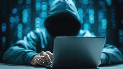 Hacker breaking into a financial system, cyber security, banking fraud