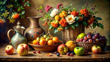 A Collection of Nature's Bounty, Arranged with Care Generative AI Algorithmic art