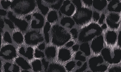 Black Leopard Skin Texture Pattern Vector. Seamless Animal Wildlife Skin Pattern. Leopard Fur Camouflage Background.