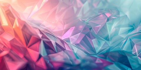 Naklejka premium Abstract background with polygonal elements and geometric shapes with light colors, smooth gradients, minimalistic composition.