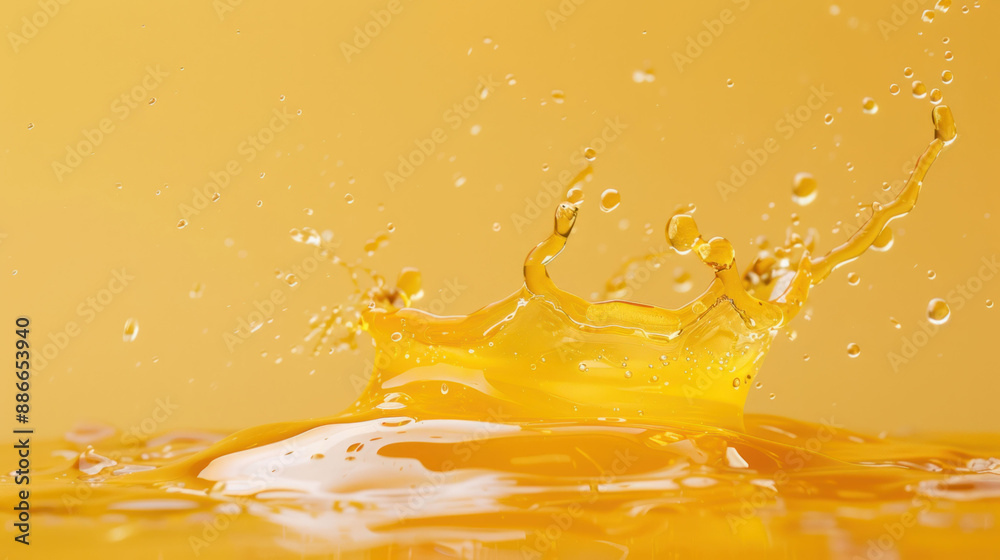 Poster Sweet Honey Splash Creating Abstract Patterns on Studio Backdrop