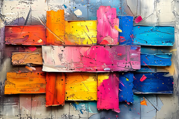 Abstract color painting on the wall as creative and colorful art background.