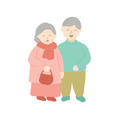 Grandparents Cartoon Style Illustration