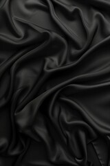 Obraz premium Close-up black fabric view with intricate pattern. Unique fibers add depth and dimension. Blurred background highlights fabric details. Dominant black color with gray, white accents provide contrast.