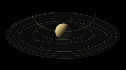 Fototapeta premium A minimalist representation of Saturn's rings, using simple lines and shapes to capture the essence of the celestial wonder.