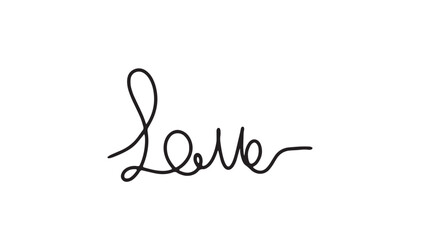 Continuous line drawing word Love. Calligraphy letter text love word wedding background. Vector illustration love concept.