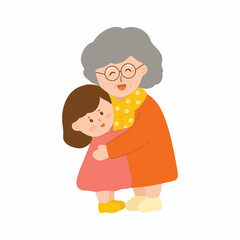 Grandparents Cartoon Style Illustration