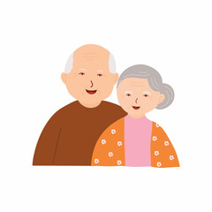 Grandparents Cartoon Style Illustration