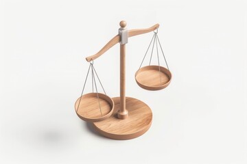 Scales minimalist, 4k 3d render, isometric on Isolate white background