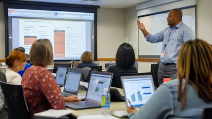 Interactive Leadership Training Seminar with Real-Time Feedback Displayed on Large Screen