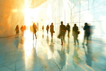A busy airport with people walking around and carrying backpacks