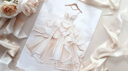 Wedding Dress Invitation Wallpaper Background