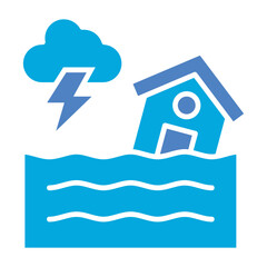 Naklejka premium Flooded House Icon