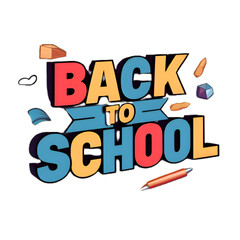 Hand drawn back to school text design and white background, 3d render, generative Ai